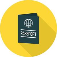 ícone de sombra plana de passaporte vetor