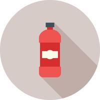 ícone de sombra longa plana de garrafa de detergente vetor