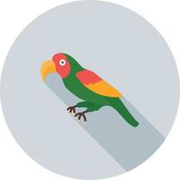ícone de sombra longa plana de papagaio vetor