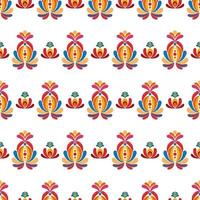 floral húngaro polonês moravian folk étnica sem costura padrão design. tecido asteca tapete boho mandalas têxtil decoração papel de parede. vetor de bordado tradicional de flor de motivo nativo tribal