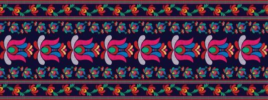 floral húngaro polonês moravian folk étnica sem costura padrão design. tecido asteca tapete boho mandalas têxtil decoração papel de parede. vetor de bordado tradicional de flor de motivo nativo tribal