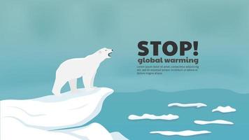 parar o conceito de aquecimento global vetor