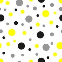 padrão sem emenda. fundo branco com círculos pretos amarelos cinza. vetor. vetor