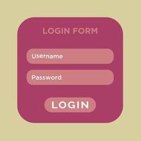 forma de login. cor de design vetorial da coleção uniqe, modelo de ilustração vetor