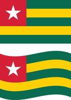 bandeira nacional do togo com fundo de textura de papel. bandeira do togo. togo acenando uma bandeira. estilo plano. vetor