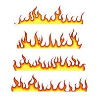 conjunto de chama de firewall isolado em uma ilustração vetorial de fundo branco vetor