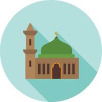 ícone de sombra longa plana de mesquita vetor