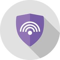 ícone de sombra longa plana wifi protegido vetor