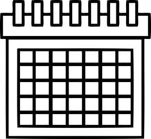 calendário de trabalho dos desenhos animados de desenho de linha vetor