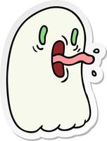 desenho de adesivo de fantasma assustador kawaii vetor