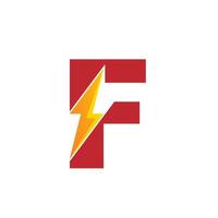 letra f, logotipo de energia usando o ícone de parafuso vetor