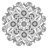 padrão circular em forma de mandala para henna, mehndi, tatuagem, decoração. ornamento decorativo em estilo oriental étnico. página do livro para colorir. vetor