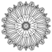 padrão circular em forma de mandala para henna, mehndi, tatuagem, decoração. ornamento decorativo em estilo oriental étnico. página do livro para colorir. vetor