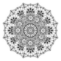 padrão circular em forma de mandala para henna, mehndi, tatuagem, decoração. ornamento decorativo em estilo oriental étnico. página do livro para colorir. vetor