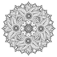 padrão circular em forma de mandala para henna, mehndi, tatuagem, decoração. ornamento decorativo em estilo oriental étnico. página do livro para colorir. vetor