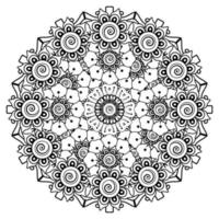 padrão circular em forma de mandala para henna, mehndi, tatuagem, decoração. ornamento decorativo em estilo oriental étnico. página do livro para colorir. vetor