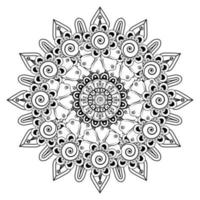 padrão circular em forma de mandala para henna, mehndi, tatuagem, decoração. ornamento decorativo em estilo oriental étnico. página do livro para colorir. vetor