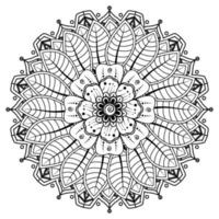 padrão circular em forma de mandala para henna, mehndi, tatuagem, decoração. ornamento decorativo em estilo oriental étnico. página do livro para colorir. vetor