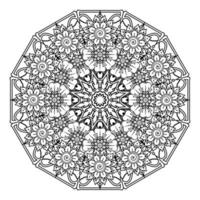 padrão circular em forma de mandala para henna, mehndi, tatuagem, decoração. ornamento decorativo em estilo oriental étnico. página do livro para colorir. vetor