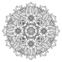 padrão circular em forma de mandala para henna, mehndi, tatuagem, decoração. ornamento decorativo em estilo oriental étnico. página do livro para colorir. vetor