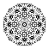 padrão circular em forma de mandala para henna, mehndi, tatuagem, decoração. ornamento decorativo em estilo oriental étnico. página do livro para colorir. vetor