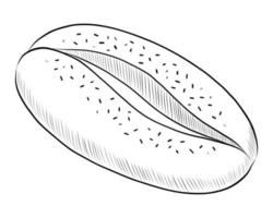ilustração em vetor preto de um coque oval isolado em um fundo branco