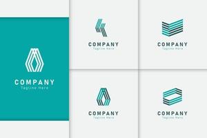 conjunto de vetor de idéias de design de logotipo de empresa