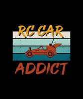 camiseta modelo vintagecarro retro rc buggy carros de corrida viciado vetor