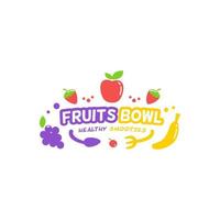 smoothie suco frutas tigela logotipo tipo tipografia símbolo ilustração vetor