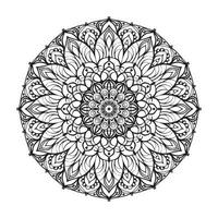 design de mandala redonda para colorir e decoração vetor