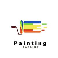 pincele e pinte com cores com estilo de design minimalista. conceito criativo de design de pintura vetor