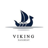 ilustração em vetor logotipo viking. navio de guerra de transporte viking. modelo de projeto. isolado no fundo branco. nortistas navio barco escandinavia ícone do logotipo preto
