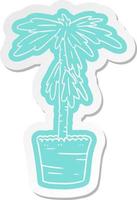 adesivo de desenho animado de uma planta de casa vetor