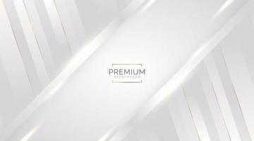 fundo branco e dourado de luxo com linhas douradas e estilo de corte de papel. fundo cinza e dourado premium para prêmio, indicação, cerimônia, convite formal ou design de certificado vetor