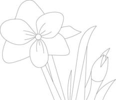 desenho de flores para colorir vetor