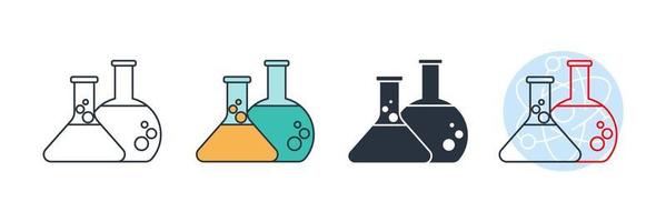 ilustração em vetor logotipo ícone química. modelo de símbolo de tubo de ensaio para coleção de design gráfico e web