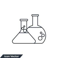 ilustração em vetor logotipo ícone química. modelo de símbolo de tubo de ensaio para coleção de design gráfico e web