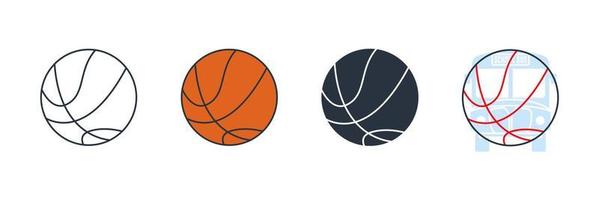 ilustração em vetor logotipo ícone basquete. modelo de símbolo de basquete para coleção de design gráfico e web