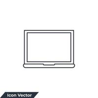 ilustração em vetor laptop ícone logotipo. modelo de símbolo de dispositivo portátil para coleção de design gráfico e web
