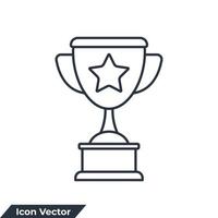 ilustração em vetor troféu ícone logotipo. modelo de símbolo de taça de troféu para coleção de design gráfico e web