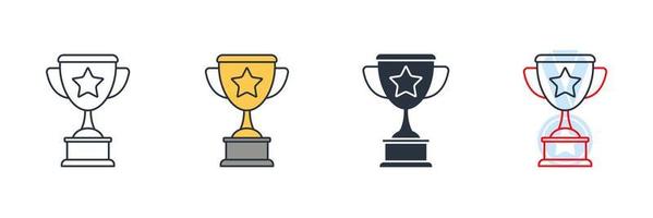 ilustração em vetor troféu ícone logotipo. modelo de símbolo de taça de troféu para coleção de design gráfico e web