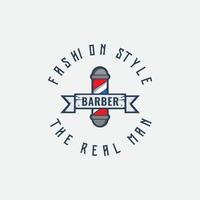 barbearia logotipo vintage ilustração design vetor ícone símbolo