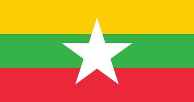 bandeira de mianmar com design original de ilustração vetorial de cor rgb vetor