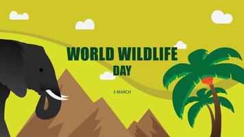 dia mundial da vida selvagem. fundo de ilustração vetorial vetor