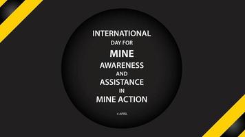 Dia Internacional de Conscientização sobre Minas e Assistência em Ação Contra Minas. fundo de ilustração vetorial vetor