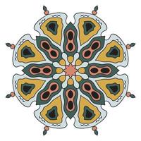 mandala fofa. flor ornamental doodle redondo isolado no fundo branco. vetor