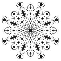 mandala fofa. flor ornamental doodle redondo isolado no fundo branco. vetor