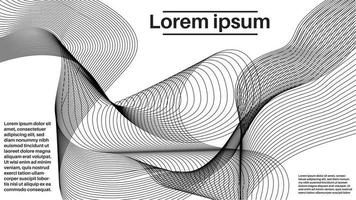 pôster abstrato moderno colorido com cartão de forma de fluxo de fumaça de mistura listrada de linha fina. vetor