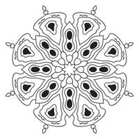 mandala fofa. flor ornamental doodle redondo isolado no fundo branco. vetor