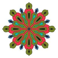 mandala fofa. flor ornamental doodle redondo isolado no fundo branco. vetor